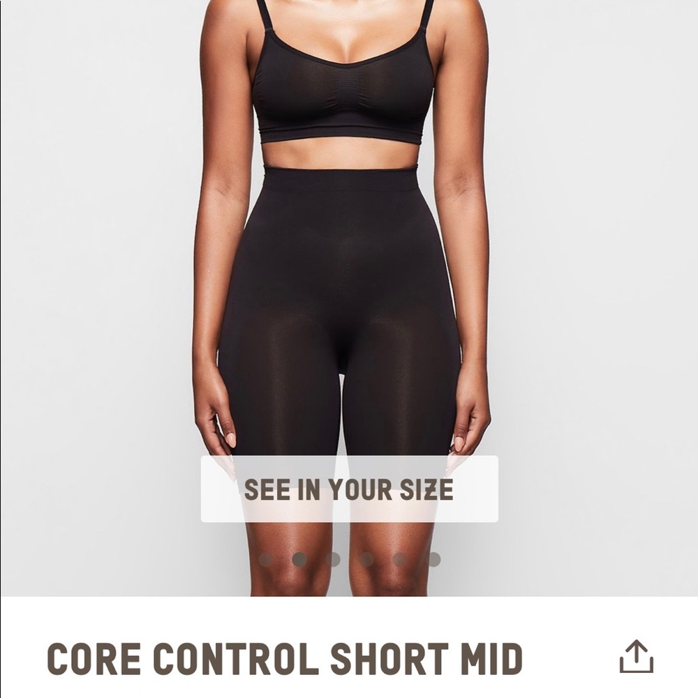 SKIMS core control short mid-thigh s/m in onyx